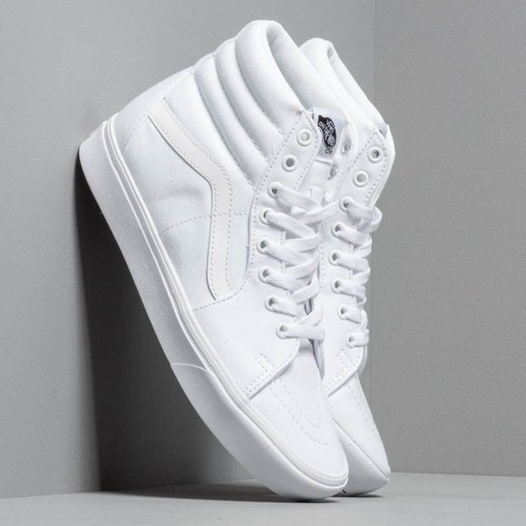 triple white high top vans
